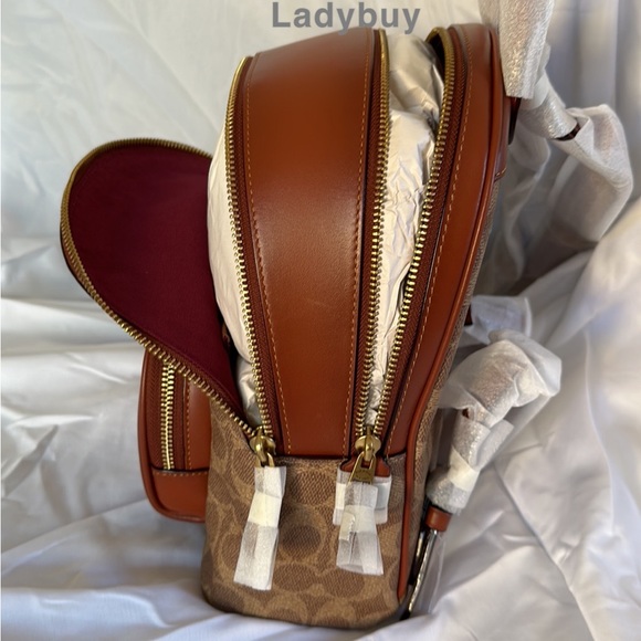 ❇️NWT Coach retail Carrie Backpack 23 In Signature Canvas - Picture 14 of 16